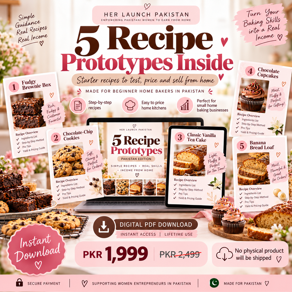Five recipe prototypes in digital workbook